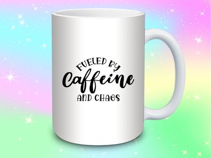 Fueled by Caffeine & Chaos Mug – Imperfect