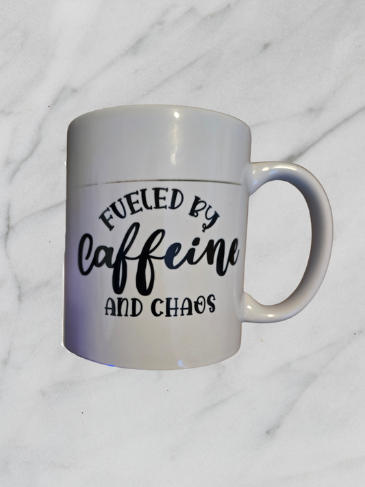 Fueled by Caffeine & Chaos Mug – Imperfect